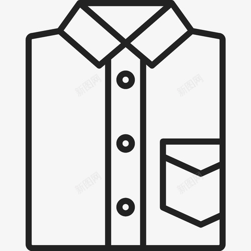 衬衫衣服纽扣图标svg_新图网 https://ixintu.com 专业 口袋 工作 漂亮 纽扣 衣服 衬衫