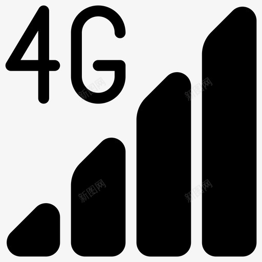 4g网络移动-实心图标svg_新图网 https://ixintu.com 4g网络 移动-实心图标