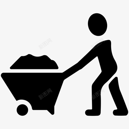劳工工地建筑工人图标svg_新图网 https://ixintu.com 劳工 工人推独轮车 工作 工地 建筑工人 推独轮车