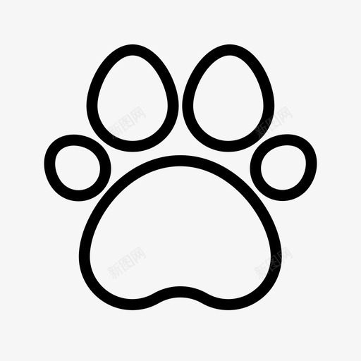 爪印猫狗图标svg_新图网 https://ixintu.com 兽医 家庭 毛皮 爪印 狗 猫