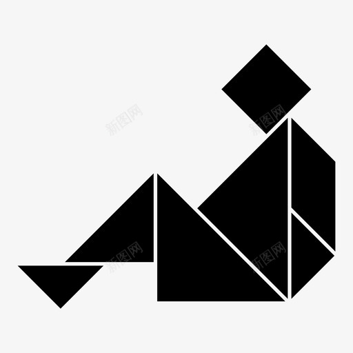 坐着七巧板情景图标svg_新图网 https://ixintu.com 七巧板 七巧板人物 人 位置 剪影 坐着 情景 折纸 拼图 放松 日语