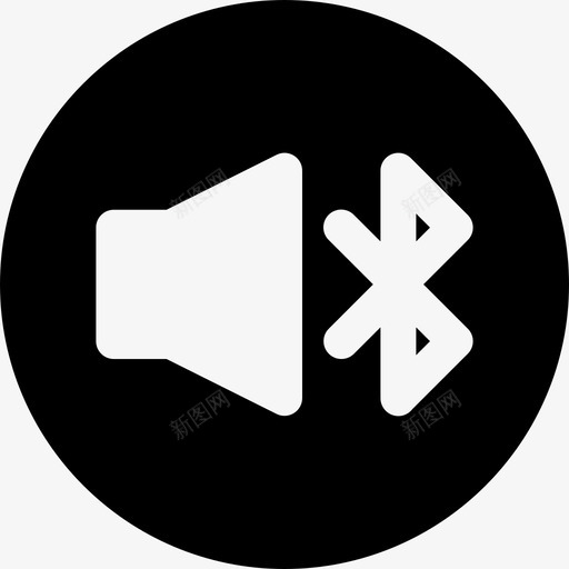 连接到蓝牙技术扬声器图标svg_新图网 https://ixintu.com 免提 声音 多媒体圈 扬声器 技术 无绳 连接 连接到蓝牙 通信 音乐