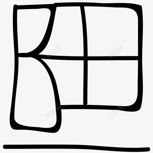窗户家具涂鸦图标svg_新图网 https://ixintu.com 家具涂鸦图标 窗户