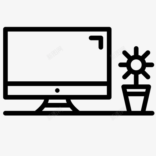 显示器室内单块图标svg_新图网 https://ixintu.com imac 办公室 单块 外围设备 室内 屏幕 平板屏幕 显示器 桌子 电视 锅