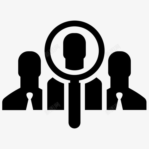 目标观众表演营销图标svg_新图网 https://ixintu.com 商人 图形 广告 搜索 放大镜 目标观众 群体 营销 表演 解释