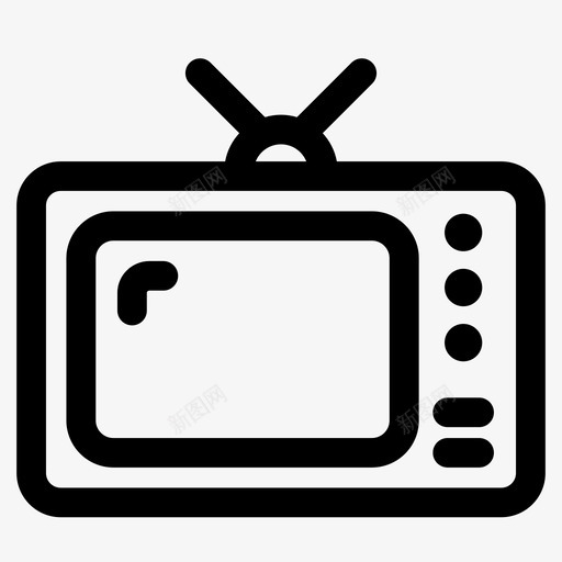 电视电视屏幕显示器图标svg_新图网 https://ixintu.com 古董 天线 显示器 桌面 电子 电视 电视屏幕