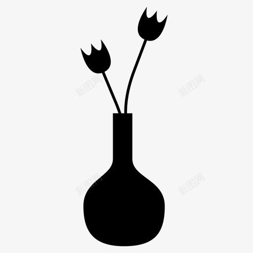 花瓶郁金香桌子图标svg_新图网 https://ixintu.com 室内 房间 桌子 植物 绿色 花卉 花瓶 起居室 郁金香