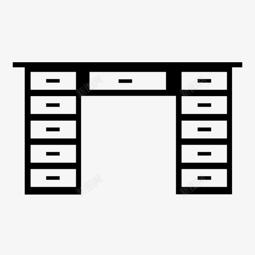 办公桌抽屉家具图标svg_新图网 https://ixintu.com 办公桌 家具 抽屉 桌子