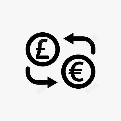 货币兑换金融国外旅行图标svg_新图网 https://ixintu.com 交易 国外旅行 英镑 英镑对欧元的汇率 货币 货币兑换 贸易 金融