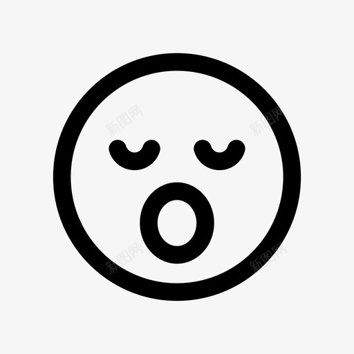 唱歌打哈欠颤音图标svg_新图网 https://ixintu.com 累瘫 唱歌 困倦 情绪 打哈欠 笑脸 累 脸 表情 语调 颤音