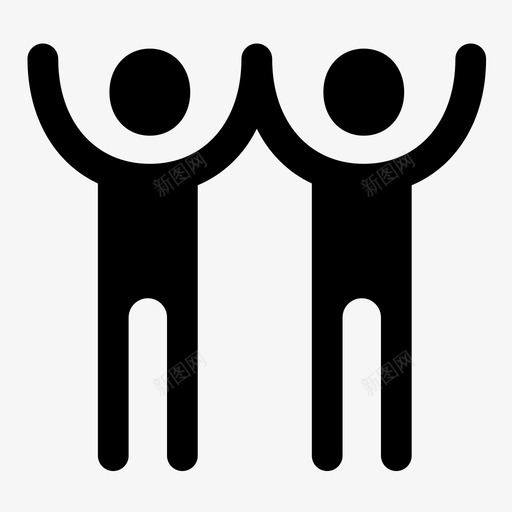 胜利举起手臂赢家图标svg_新图网 https://ixintu.com 两个 举起手臂 人类 反应 团结 团队合作 成功 男人 胜利 赢家