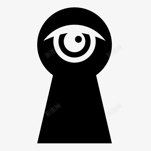 钥匙孔间谍窥视图标svg_新图网 https://ixintu.com 打开 插入 未知 看 眼球 窥视 钥匙孔 间谍
