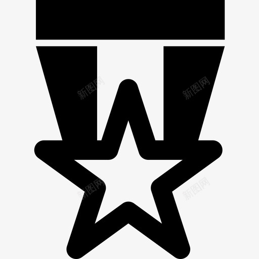 有星形图案的奖章图标svg_新图网 https://ixintu.com 有星形图案的奖章