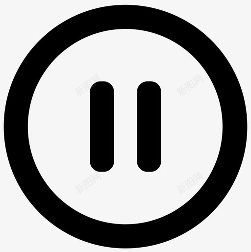 暂停等待视频控制图标svg_新图网 https://ixintu.com 中间 保持 冻结 分钟 按钮 暂停 等待 视频控制