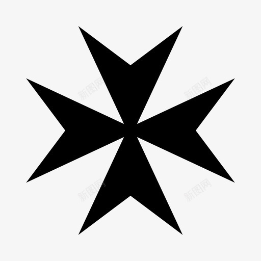 马耳他十字对称锋利图标svg_新图网 https://ixintu.com 四面 对称 救护服务 角度 锋利 阿马尔菲十字 马耳他 马耳他十字 马耳他骑士 骑士医院骑士