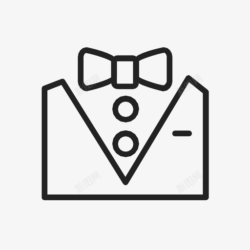 服务员领结西装图标svg_新图网 https://ixintu.com 巴特勒 服务员 背心 西装 领结