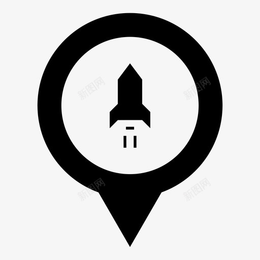 火箭星星太空图标svg_新图网 https://ixintu.com 发射 地图标记 太空 定位 定位标记 导航 指针 星星 月球 火箭 火箭飞船