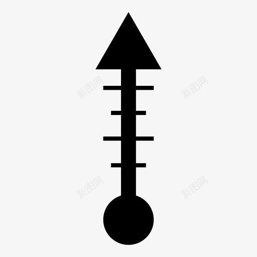 温度计升温上升图标svg_新图网 https://ixintu.com 上升 升温 升高 测量 测量温度 温度计 热