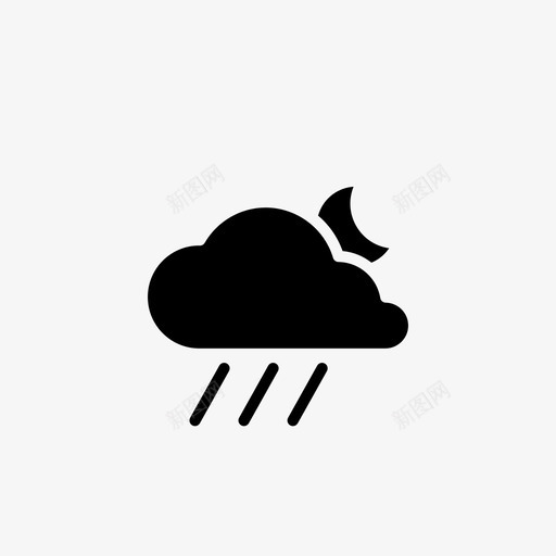 雨云风暴天气图标svg_新图网 https://ixintu.com 全天候预报 天气 天气状况 天气要素 天气预报 雨 雨云 风 风暴