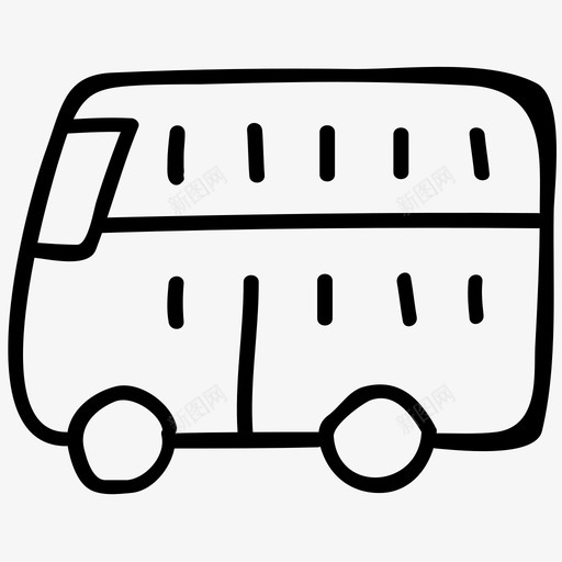 双层车交通涂鸦图标svg_新图网 https://ixintu.com 交通涂鸦图标 双层车