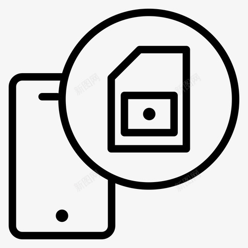 sim卡移动通知交互式图标svg_新图网 https://ixintu.com sim卡 交互式 手机 消费电子 消费设备 电子 电子设备 移动通知 设备