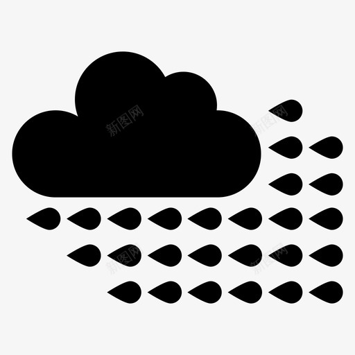 雨天气预报雨天图标svg_新图网 https://ixintu.com 哥德堡 天气预报 降水 雨 雨云 雨天 雨滴
