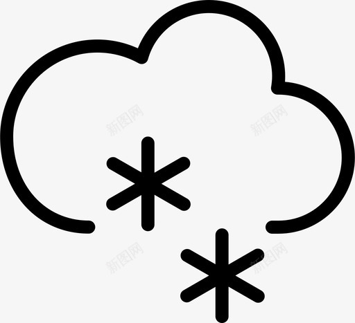 雪云天气状况下雪图标svg_新图网 https://ixintu.com 下雪 冰 天气状况 天空 季节 寒冷 湿滑 雪云 雪花 预报