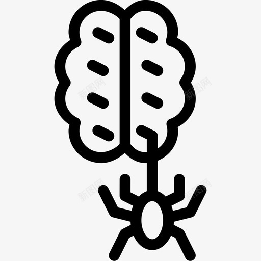 蜘蛛脑幽灵丝绸图标svg_新图网 https://ixintu.com 万圣节 丝绸 幽灵 恐怖 网 蜘蛛脑 身体部位