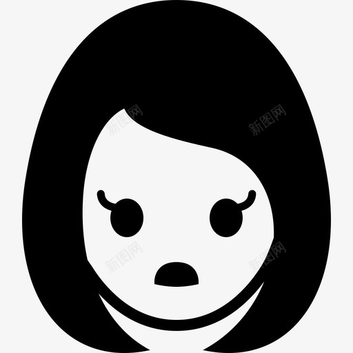 无聊头女孩图标svg_新图网 https://ixintu.com 化身 可爱的情绪 头 女孩 情绪 惊讶 无聊 脸 迟钝 迷糊