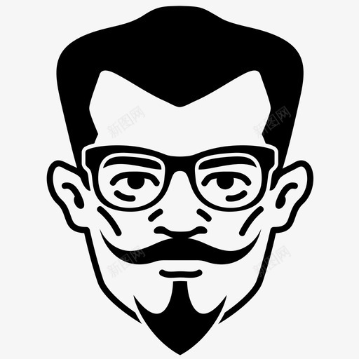 男人严肃人图标svg_新图网 https://ixintu.com 严肃 人 头像 寡妇峰 男人 眼镜 胡子 脸