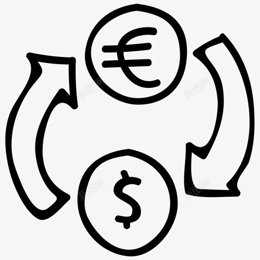 货币兑换器图标svg_新图网 https://ixintu.com 货币兑换器