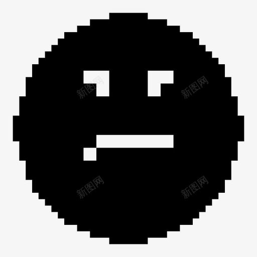 淡漠复古像素艺术图标svg_新图网 https://ixintu.com 人 像素艺术 复古 头 情绪 感情 方块人 淡漠 游戏 皱眉 脸 面部表情