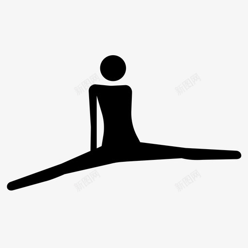 瑜伽阔腿开放腿图标svg_新图网 https://ixintu.com 伸展 保持 劈腿 姿势 室内 开放腿 放松 瑜伽 臀部 阔腿