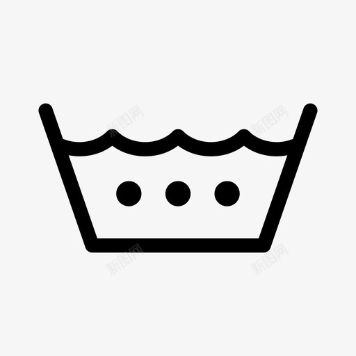 机洗热水洗衣标牌图标svg_新图网 https://ixintu.com 机洗热水 标牌 洗衣 清洁 热水 织物 织物护理
