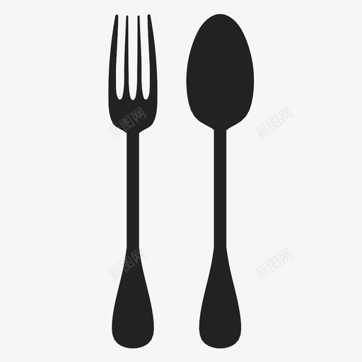 餐具勺子银器图标svg_新图网 https://ixintu.com 勺子 午餐 叉子 吃 晚餐 银器 食物 餐具 餐厅 餐饮服务