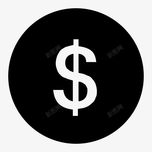 美元圆填充图标svg_新图网 https://ixintu.com 美元圆填充