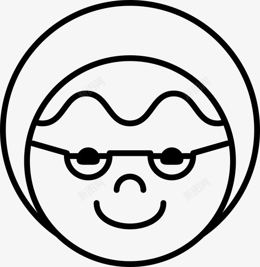 老太太眼镜奶奶图标svg_新图网 https://ixintu.com 人 嘴巴 奶奶 开心 心情 眼镜 老太太 表情 鼻子