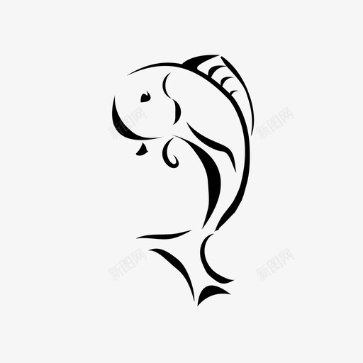 鱼水族馆黑线鳕图标svg_新图网 https://ixintu.com 水族馆 游泳 祖庙 金枪鱼 鱼 鱼竿 黑线鳕