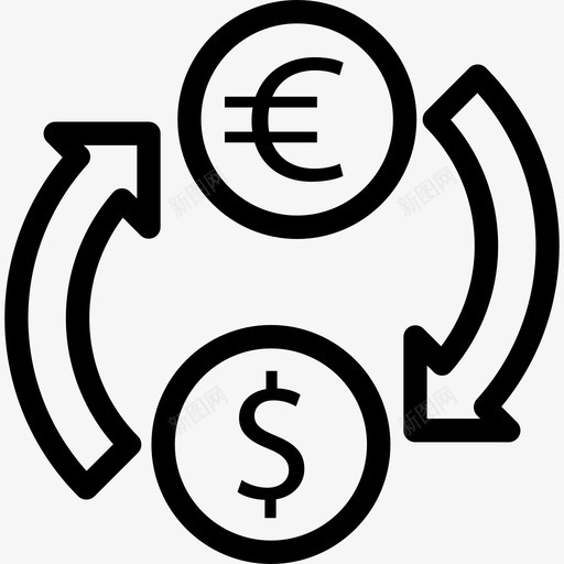 货币兑换电子商务经济图标svg_新图网 https://ixintu.com 商店 欧元 电子商务 经济 美元 货币兑换 购买 购物 购物者