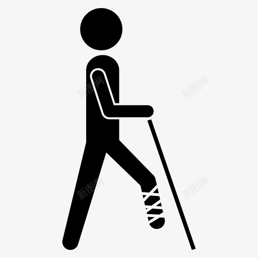 腿部骨折图标svg_新图网 https://ixintu.com 腿部骨折