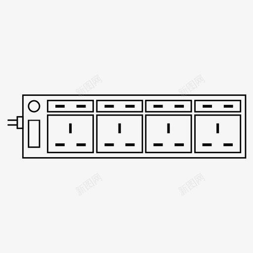 电源插头分配器电涌保护器插座图标svg_新图网 https://ixintu.com 家用 接地 插座 电器 电气 电涌保护器 电源插头分配器