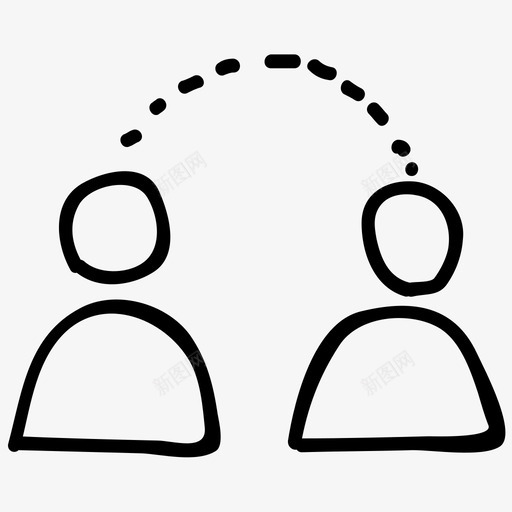沟通网络素描图标svg_新图网 https://ixintu.com 互联网 媒体手绘涂鸦图标 心灵感应 手绘 沟通 理解 用户 素描 网络