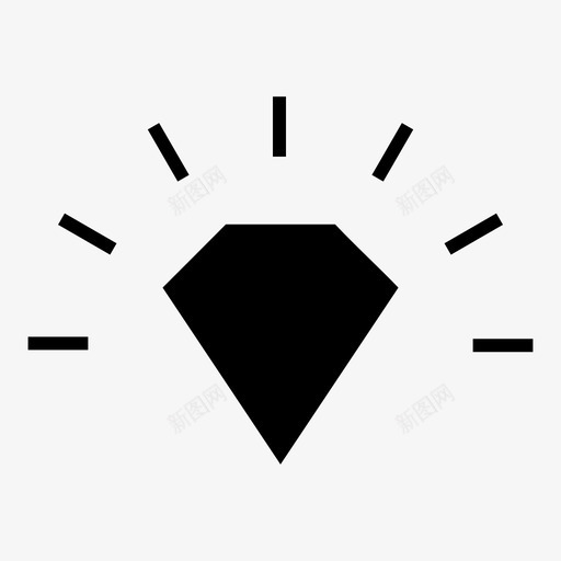 钻石宝石发光图标svg_新图网 https://ixintu.com 发光 奢华 宝石 珍贵 珠宝 石头 钻石 闪耀