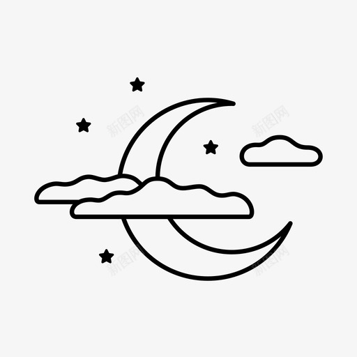 夜晚星星困倦图标svg_新图网 https://ixintu.com 云 云月 困倦 多云 夜晚 星星 月亮 沉睡 简单的东西 覆盖 预报