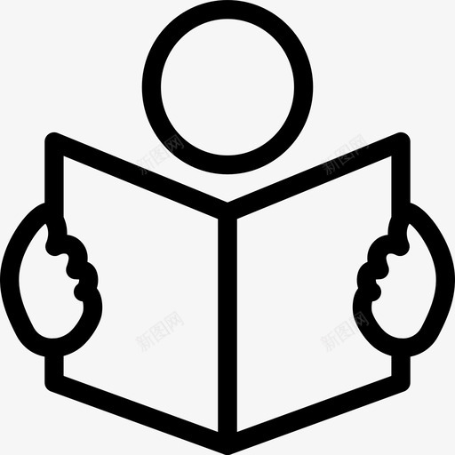 读书看报图标svg_新图网 https://ixintu.com 看报 读书