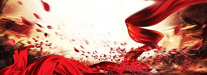 红绸绸缎漂浮花瓣科技科幻商务图库41544背景