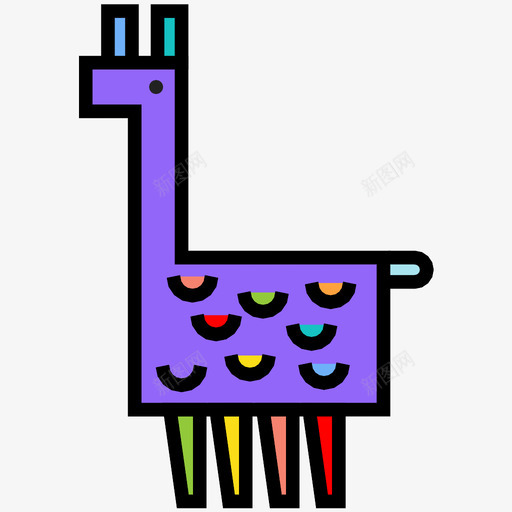 火焰羊驼动物图标svg_新图网 https://ixintu.com 动物 火焰 羊驼