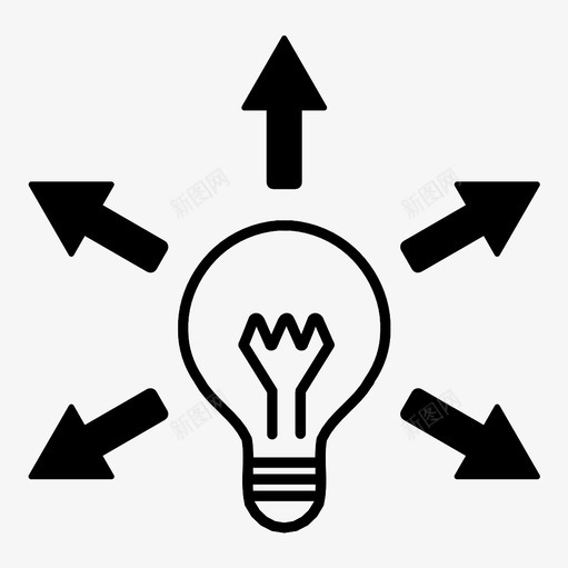 灯泡光线照明图标svg_新图网 https://ixintu.com 光线 新闻 灯泡 照明 电源 科学 解决方案 辐射