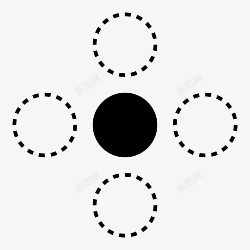 居中选择选定对象图标svg_新图网 https://ixintu.com 单击 取消选择 圆 对象 居中选择 组 选定