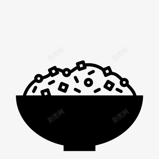 沙拉奥利维耶沙拉美食家图标svg_新图网 https://ixintu.com 奥利维耶沙拉 沙拉 炒饭 盘子中的食物 碗 美食家 菜肴 食物 食用
